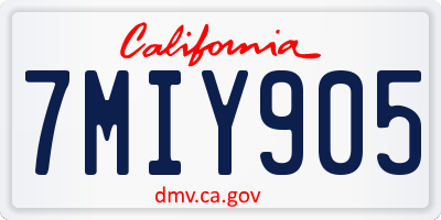 CA license plate 7MIY905