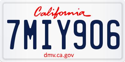 CA license plate 7MIY906
