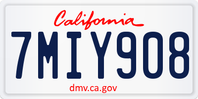 CA license plate 7MIY908