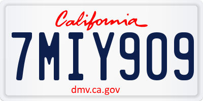 CA license plate 7MIY909