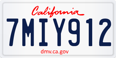 CA license plate 7MIY912