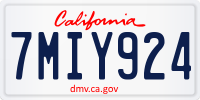 CA license plate 7MIY924