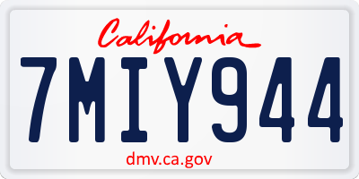 CA license plate 7MIY944