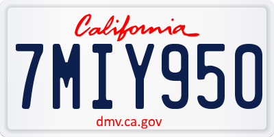 CA license plate 7MIY950