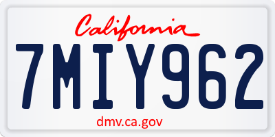 CA license plate 7MIY962
