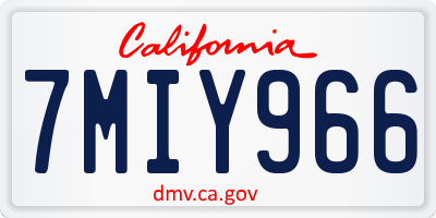 CA license plate 7MIY966