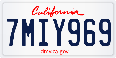 CA license plate 7MIY969