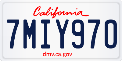 CA license plate 7MIY970