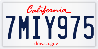 CA license plate 7MIY975