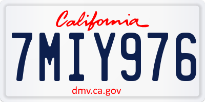 CA license plate 7MIY976