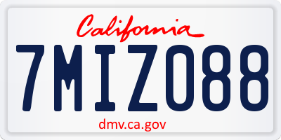 CA license plate 7MIZ088