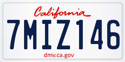 CA license plate 7MIZ146