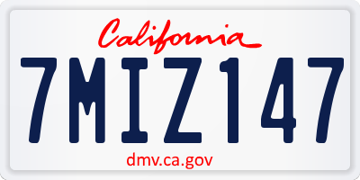 CA license plate 7MIZ147