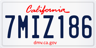 CA license plate 7MIZ186