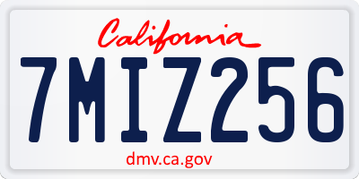 CA license plate 7MIZ256