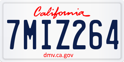 CA license plate 7MIZ264