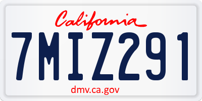 CA license plate 7MIZ291
