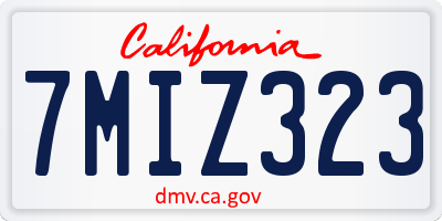CA license plate 7MIZ323