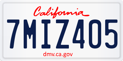 CA license plate 7MIZ405