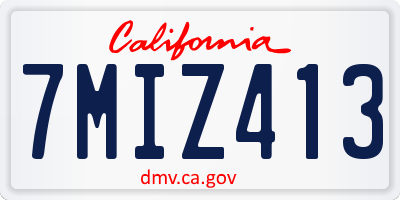 CA license plate 7MIZ413