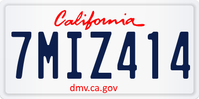 CA license plate 7MIZ414