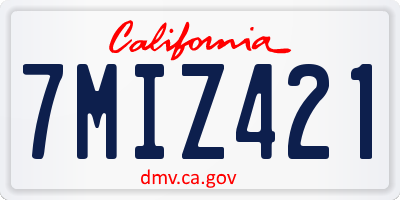 CA license plate 7MIZ421