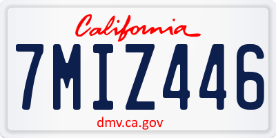 CA license plate 7MIZ446