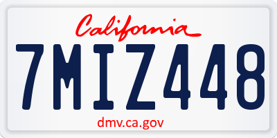 CA license plate 7MIZ448