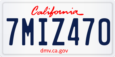 CA license plate 7MIZ470