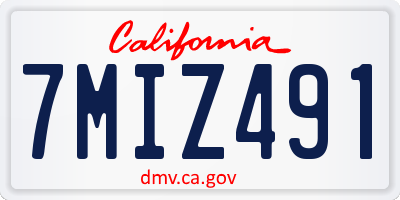 CA license plate 7MIZ491