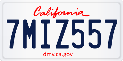 CA license plate 7MIZ557
