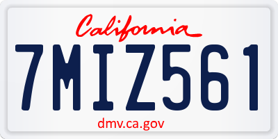 CA license plate 7MIZ561