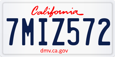 CA license plate 7MIZ572