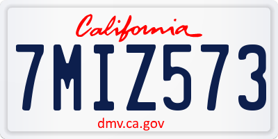 CA license plate 7MIZ573