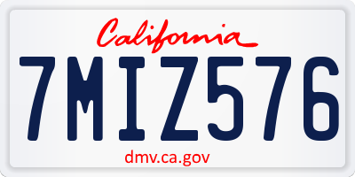 CA license plate 7MIZ576
