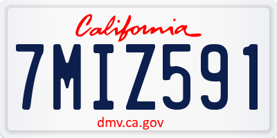 CA license plate 7MIZ591