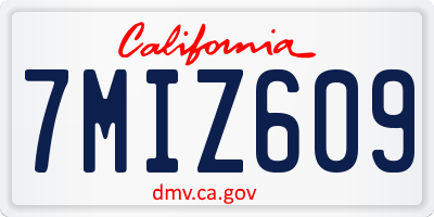CA license plate 7MIZ609