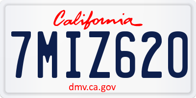 CA license plate 7MIZ620