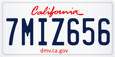 CA license plate 7MIZ656