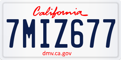 CA license plate 7MIZ677