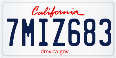 CA license plate 7MIZ683