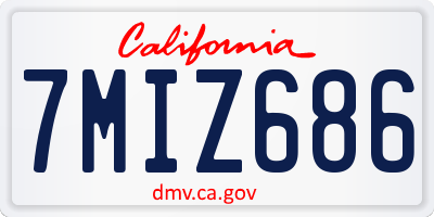 CA license plate 7MIZ686