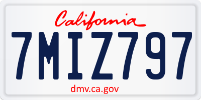 CA license plate 7MIZ797