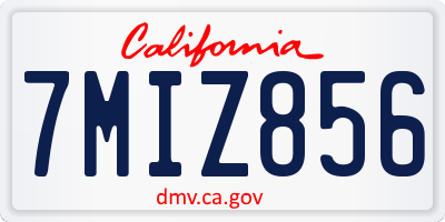 CA license plate 7MIZ856