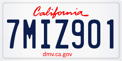 CA license plate 7MIZ901