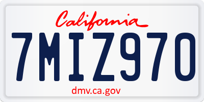 CA license plate 7MIZ970