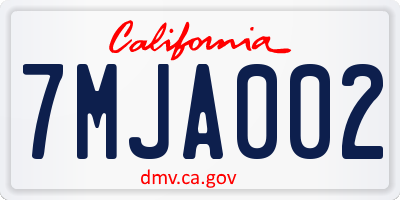 CA license plate 7MJA002