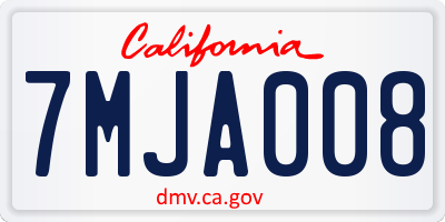 CA license plate 7MJA008