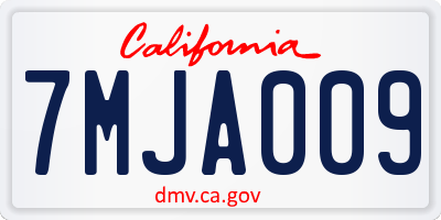 CA license plate 7MJA009