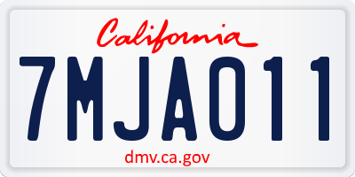 CA license plate 7MJA011